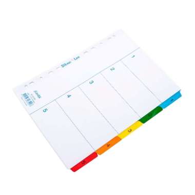 Bantex Kertas Pembatas / Pembatas Kertas Binder A4 Index Tipe Abjad dan Nomor 1-5 Index