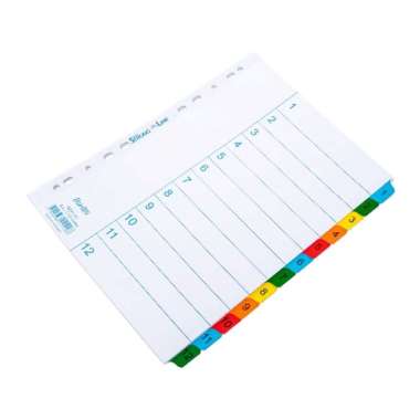 Bantex Kertas Pembatas / Pembatas Kertas Binder A4 Index Tipe Abjad dan Nomor 1-12 Index