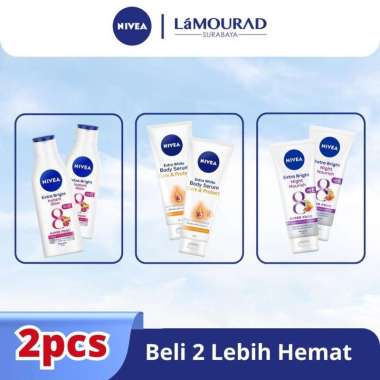 PAKET HEMAT Nivea Body Lotion Extra Bright Instant Glow SPF15 190ml / NIVEA Body Serum Extra Bright 