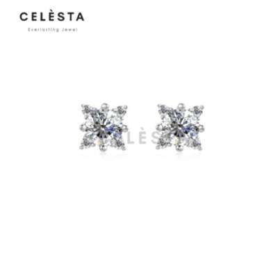 Chimere Earring - Anting 0.5 CARAT Berlian Moissanite Diamond Silver 925 Celesta