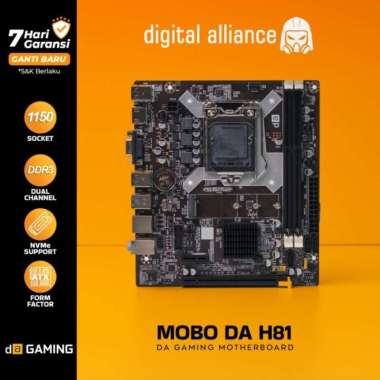 MOTHERBOARD DIGITAL ALLIANCE H81 M-ATX DDR3 NVME MOBO MAINBOARD INTEL LGA 1150