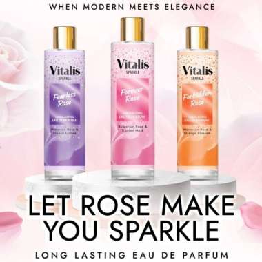 Vitalis Sparkle Long Lasting Eau De Parfum 100ml - Parfum Kemasan Botol Kaca Forever Rose