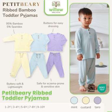 Piyama Anak - Petitbeary Ribbed Toddler Pyjamas 9-10Y Mint