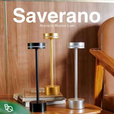 Brewsuniq -Saverano Aesthetic Bedside Lamp Table Lamp / Lampu Meja Tidur Cantik Unik Minimalis Silve