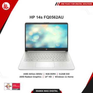 HP 14S FQ0562AU - AMD Athlon 3050U 4GB 512GB SSD HD W11 (SILVER)