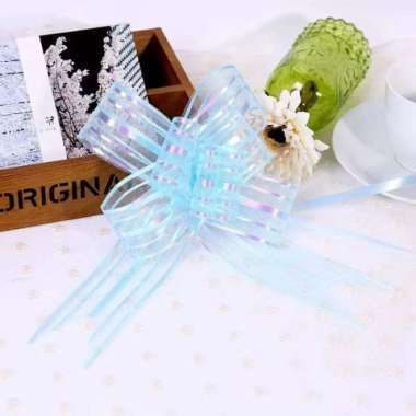 Pita Tarik Salju / Pita Serut Salju / Pita Tarik ORGANDI 30mm Serut Hiasan Parcel Kado Metalik 3 cm 