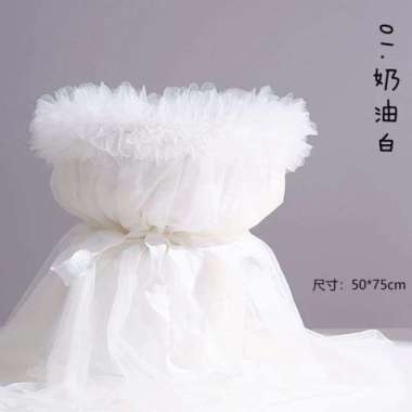 Kain Renda Lace Pembungkus Buket Bunga / Korean Flower lace Wrapping Putih