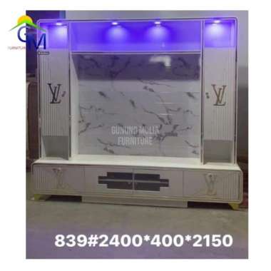 Lemari Hias / Buffet TV Bahan Kayu MDF Lapisan Glossy Kilat DJ-LH-391