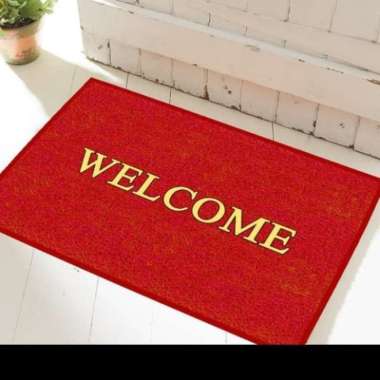KESET KAKI WELCOME / KESET LANTAI WELCOME KARET ANTI SLIP Merah