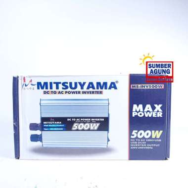 Mitsuyama Power Inverter 500W Max Power MS INV500W 500 WATT DC ke AC Colokan USB DC 5V