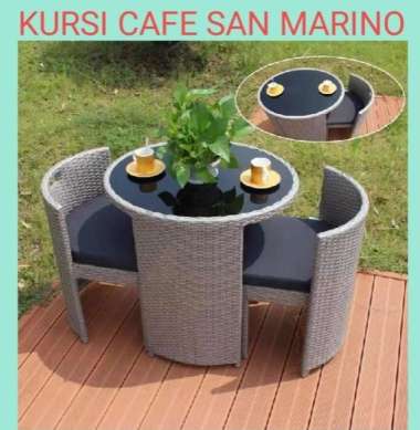 Kursi Cafe / Kursi Taman / Kursi Rotan Sintetis Minimalis A02