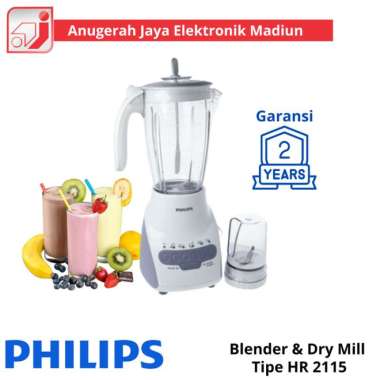 Blender Philips HR 2115 Original / Blender dan Dry Mill Philips HR 2115 (Plastik)