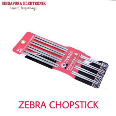 Zebra Stainless Round Chopstick 23,5cm 4 Pairs/Sumpit