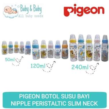 PIGEON PP RP Dot Nipple Peristaltic 50ml 120ml 240ml - Botol Susu Bayi Dot Berulir Btl Pristaltic 24