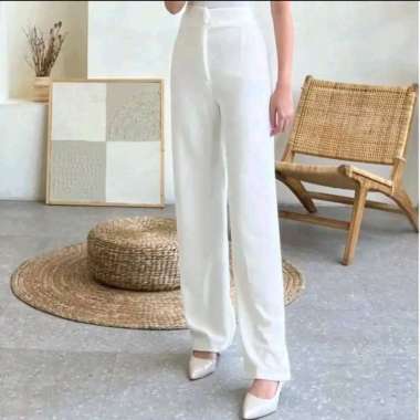 CELANA PANJANG KULOT KNIT JAPANLINE CASUAL PANTS CELANA WANITA TERBARU 2025 putih