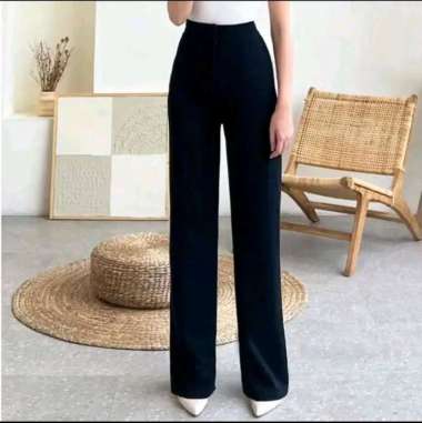CELANA PANJANG KULOT KNIT JAPANLINE CASUAL PANTS CELANA WANITA TERBARU 2025 hitam