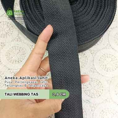 [ 5 METER ] TALI TAS / TALI WEBBING BISBAN PELIPIT UKURAN 3.8 CM HITAM 3.8 CM