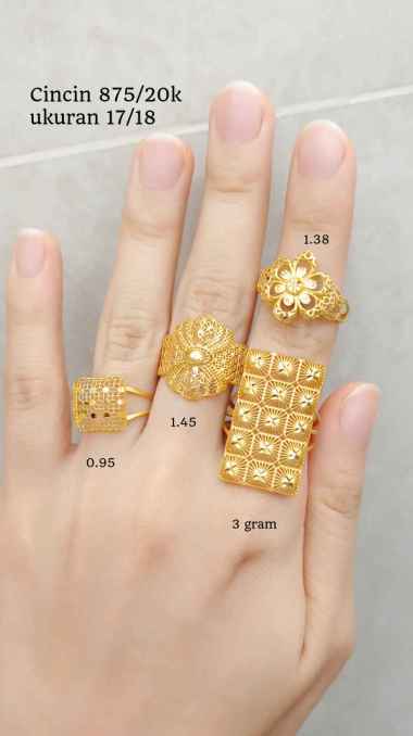 Cincin Bunga Kendari Koleksi Josean Hadiah Ultah Emas Asli bunga 1,45gr