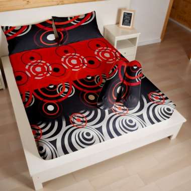 Berkah Saluyu - Sprei Set Motif Ukuran 200x200cm Elegan Minimalis Reddot