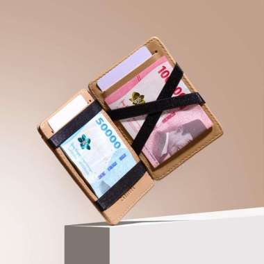 Cartiera Gala Wallet Dompet Kartu Dan Uang Lipat Pria Wanita Card Holder Tipis Mini Premium Mocha