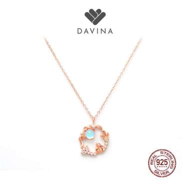 DAVINA Ladies Coco Necklace Rose Gold Plated Sterling Silver 925 - Kalung Wanita Perak S925