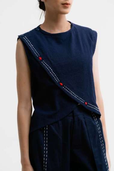 Dama Kara Jalin Top Sleeveless Sashiko