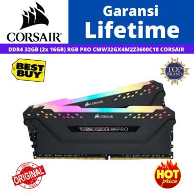 CORSAIR DDR4 32GB (2X16GB) VENGEANCE RGB PRO 32GB 2x16GB DDR4 3600MHz C18 RAM PC