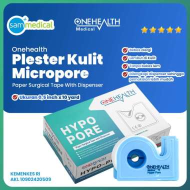 One Health Micropore Hypo Pore Surgical Tape 0.5 INCH / Micropore / Plester Luka / Plester Putih / P