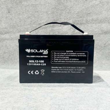 SOLANA LITE BATTERY UPS/SOLAR PANEL/VRLA DEEP CYCLE 12V 100AH AKI KERING VRLA100AH 12V 100AH BATERAI