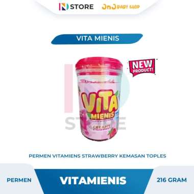 Permen Vitamienis Strawberry Jar 216 gr 1 Toples