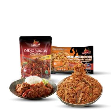 Oseng Mercon Daging+Mie Mercon Tuna Cakalang Jerit Mercon Merah Putih Gini