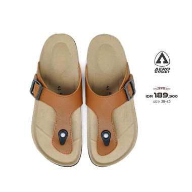 Aerostreet 38-45 Sandal Maximus Krem Muda Tan - Sandal Sendal Selop Slip On Casual B1BAA 45