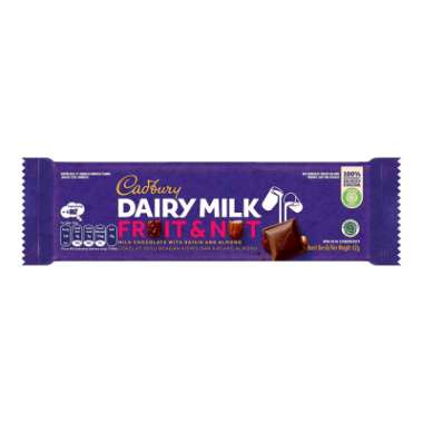 Cadbury dairy milk 62 gram (chocolate / fruit and nut / cashew and nut / black forest / hazelnut) fr