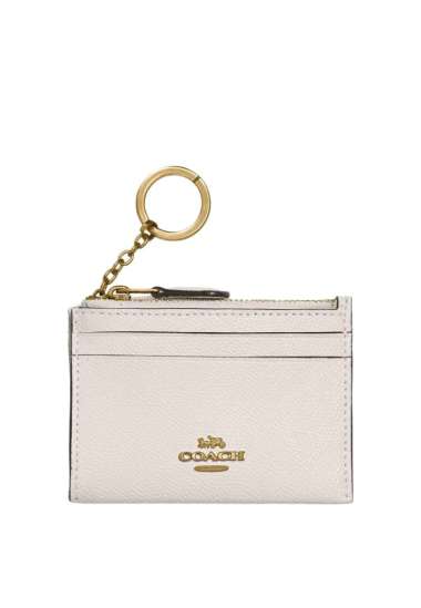 Coach Mini Skinny Id Case Crossgrain Leather/Gold/Chalk