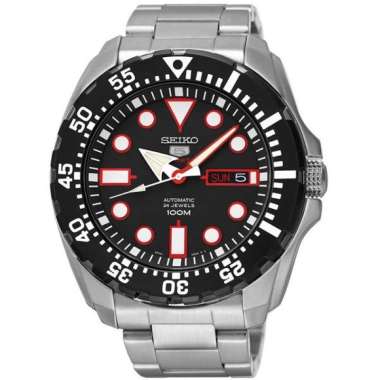 Seiko 5 Sports SRP603K1 New Monster Automatic Black Dial Stainless Steel - Jam Tangan Pria