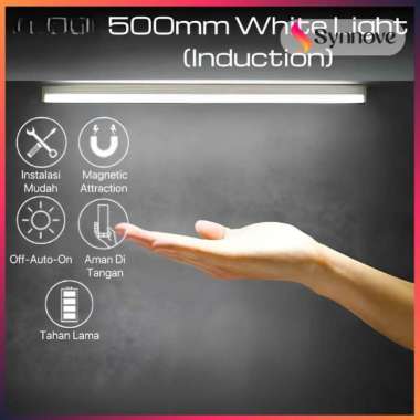 Lampu Sensor Gerak Otomatis Magnetic Panjang Lampu LED Lemari Stick Lampu LED Sensor Gerak 50 Putih