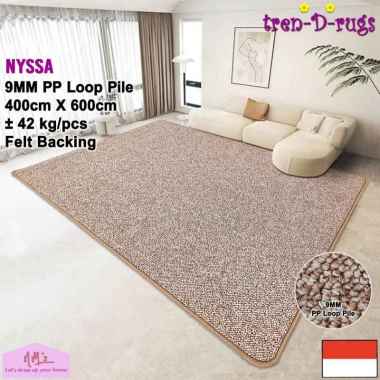 Tren-D-rugs Karpet kotak persegi jumbo permadani estetik polos bulu alas 400 cm x 600 cm modern lant