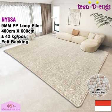 Tren-D-rugs Karpet kotak persegi jumbo permadani estetik polos bulu alas 400 cm x 600 cm modern lant