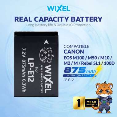 WIXEL Baterai Kamera LP-E12 for Canon EOS M100 / M200 / 100D / M10 / M50 / Rebel SL1 / PowerShot SX7