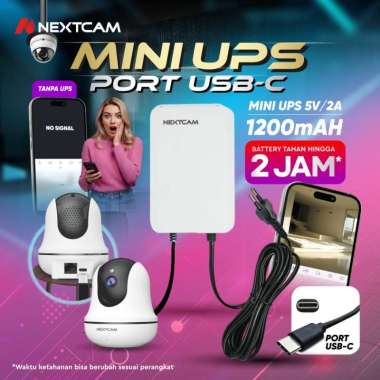 NEXTCAM Smart Portable Mini UPS 5V2A Adaptor UPS 5Volt CCTV USB-C