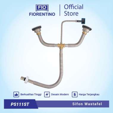 Fiorentino Afur dan Selang Wastafel Kitchen Sink Bak Cuci Piring Double Overflow PS111ST