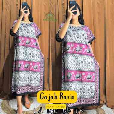 Daster Batik Kelelawar Jumbo GAJAH BARIS WARNA Bahan Rayon Super GAJAHBRS-UNGU