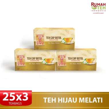 Teh Celup Cap Botol Signature -Teh Hijau Melati 25 Bags - Kemasan 3 Dus