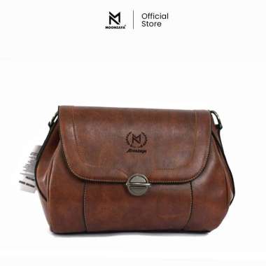 MOONZAYA - Tas Pertiwi Moonzaya Tas Selempang Wanita Tas Sling Bag Wanita Tas Kulit Waterproof DARK