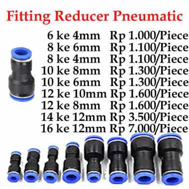 Fittings Pneumatic Lurus Reducer 4 6 8 10 12 14 16 PG Slip Lock MPG 4mm 6mm 8mm 10mm 12mm 14mm 16mm
