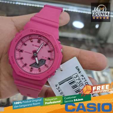 JAM TANGAN WANITA CASIO ANALOG ORIGINAL RUBBER PINK POWER PINK SERIES G-SHOCK GMA P2100PP 4A GSHOCK