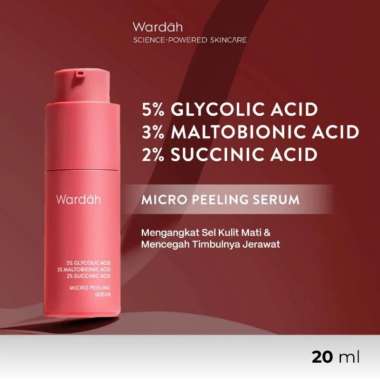 Wardah 5% Glycolic Acid 3% Maltobionic Acid 2% Succinic Acid Micro Peeling Serum