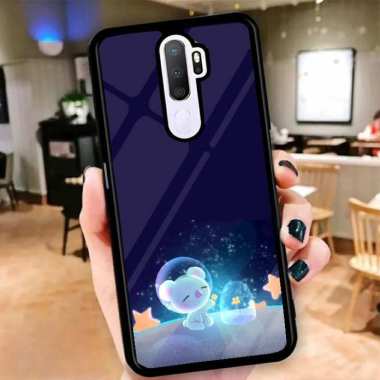 Custom Case 2D Casing HARDCASE Tempered Glass Cover Belakang Hp Oppo RENO 4, RENO 2F, F5, A54 OPPO A