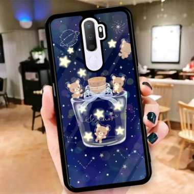 Custom Case 2D Casing HARDCASE Tempered Glass Cover Belakang Hp Oppo RENO 4, RENO 2F, F5, A54 OPPO A