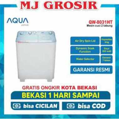 MESIN CUCI AQUA JAPAN QW 8030 / 8010 / 8031 HT 8 KG 2 TABUNG